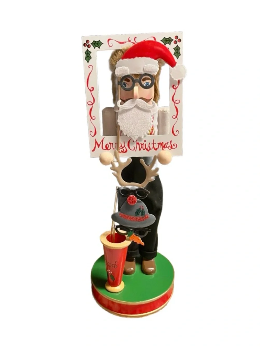 Pier 1 ~ Christmas Nutcracker Holding Photo Props “Merry Christmas” Photo Frame